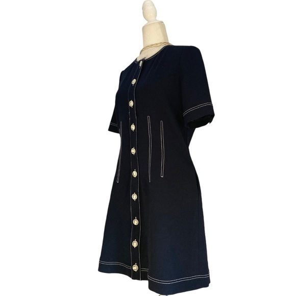 Veronica Beard Mikel Contrast Stitch Mini Dress Women's Sz 8 - Picture 14 of 16